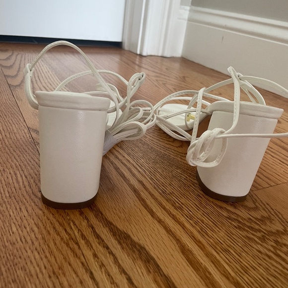 Lulus Aribaa White Lace-up High Heel Sandals - Size 7 - Picture 3 of 4